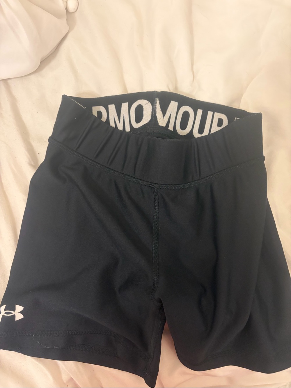 Under Armour Black Women's Bike Shorts with Logo Waistband